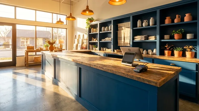 Small shop counter with a card reader, How to Start an Online Store in Alaska